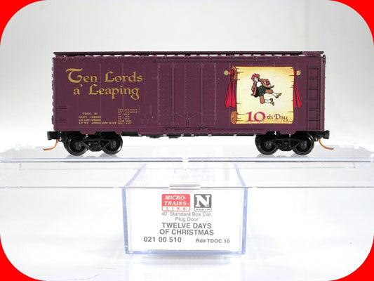 N Scale **TEN LORDS LEAPING** 12 Days Christmas Box Car ---Micro Trains 02100510