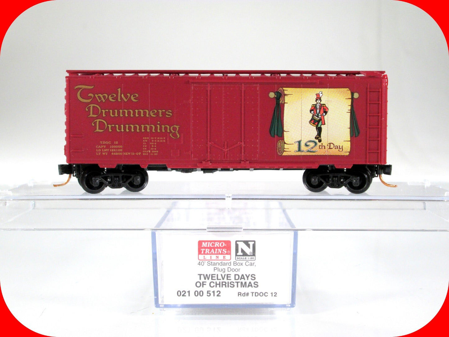 N Scale **TWELVE DRUMMERS DRUMMING* 12 Days Christmas Car -Micro Trains 02100512