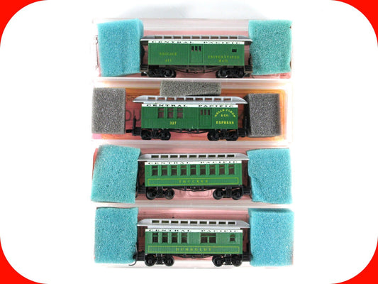 N Scale **CENTRAL PACIFIC** Overton Passenger 4-Pack - Roundhouse, Knuckle Cplrs