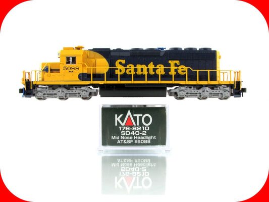 N Scale ***SANTA FE** SD40-2 Diesel Locomotive, ATSF 5088 - Kato 176-8210 w/ DCC