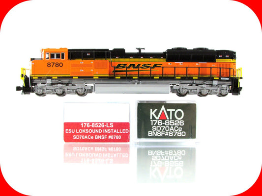 N Scale ***BNSF*** SD70ACe Locomotive #8780 ----- Kato 176-8526-LS, DCC LokSound