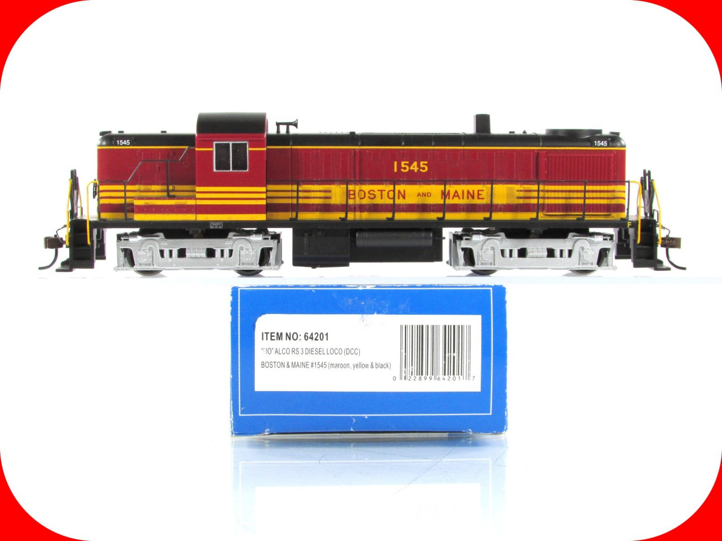 HO Scale ***BOSTON & MAINE*** ALCO RS-3 Locomotive #1545 - Bachmann 64201 w/ DCC