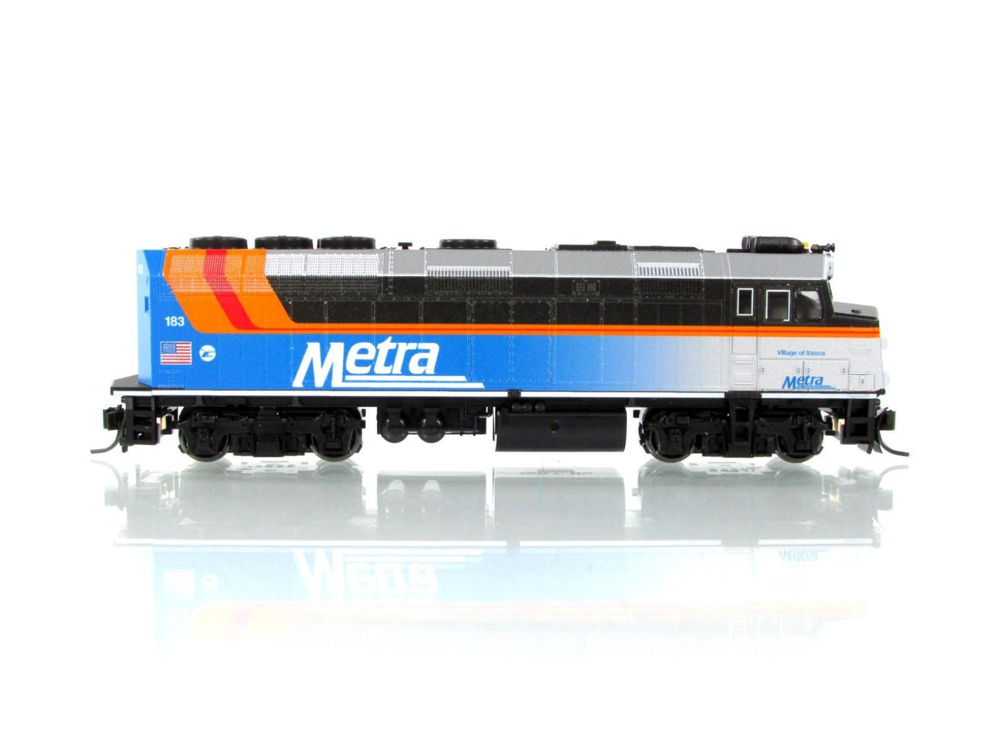 N Scale **CHICAGO METRA* F40PH *Village Of Itasca* #183 - Kato 176-9108 *DCC Rdy
