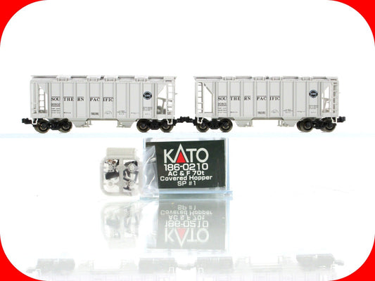 N Scale **SOUTHERN PACIFIC** 2-Bay Covered Hoppers #90602,90801 -- Kato 186-0210