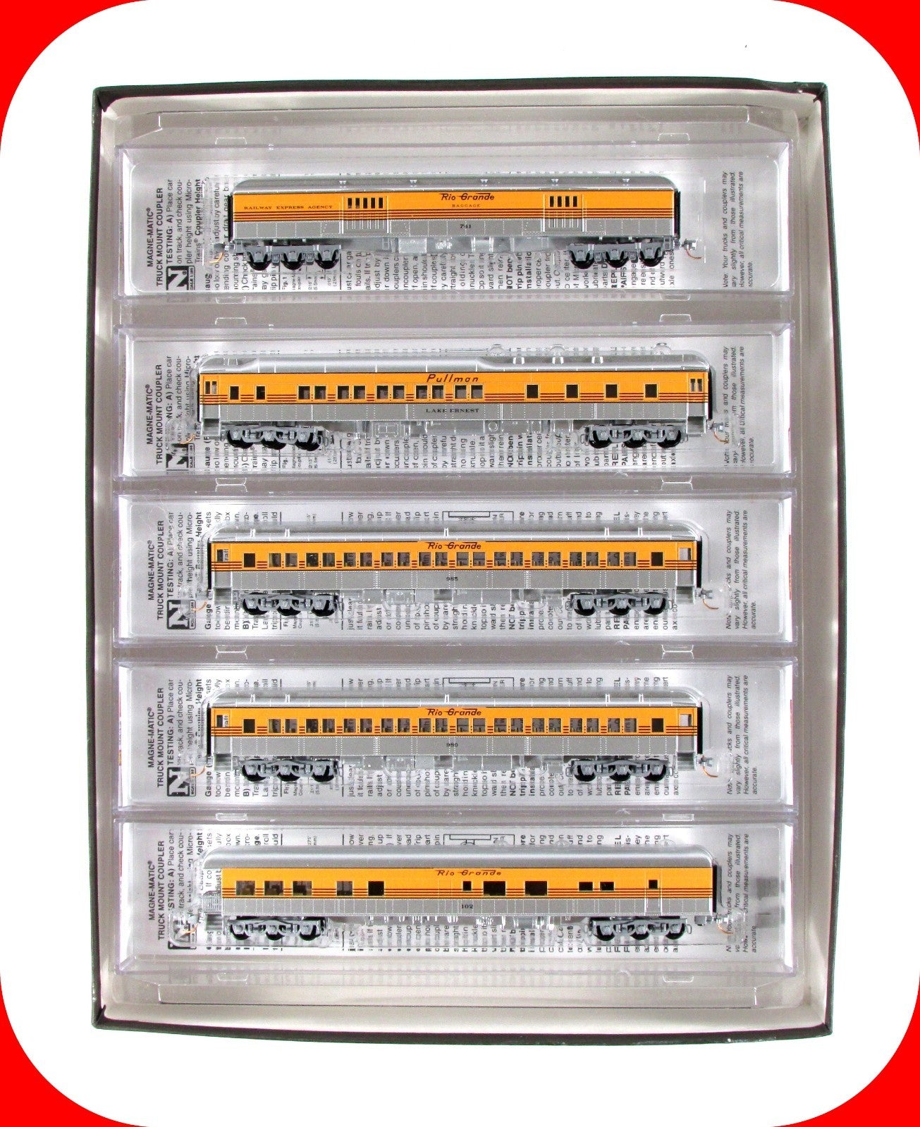 N Scale ***DENVER RIO GRANDE WESTERN*** Passenger 5-Pack - Micro Trains 99301730