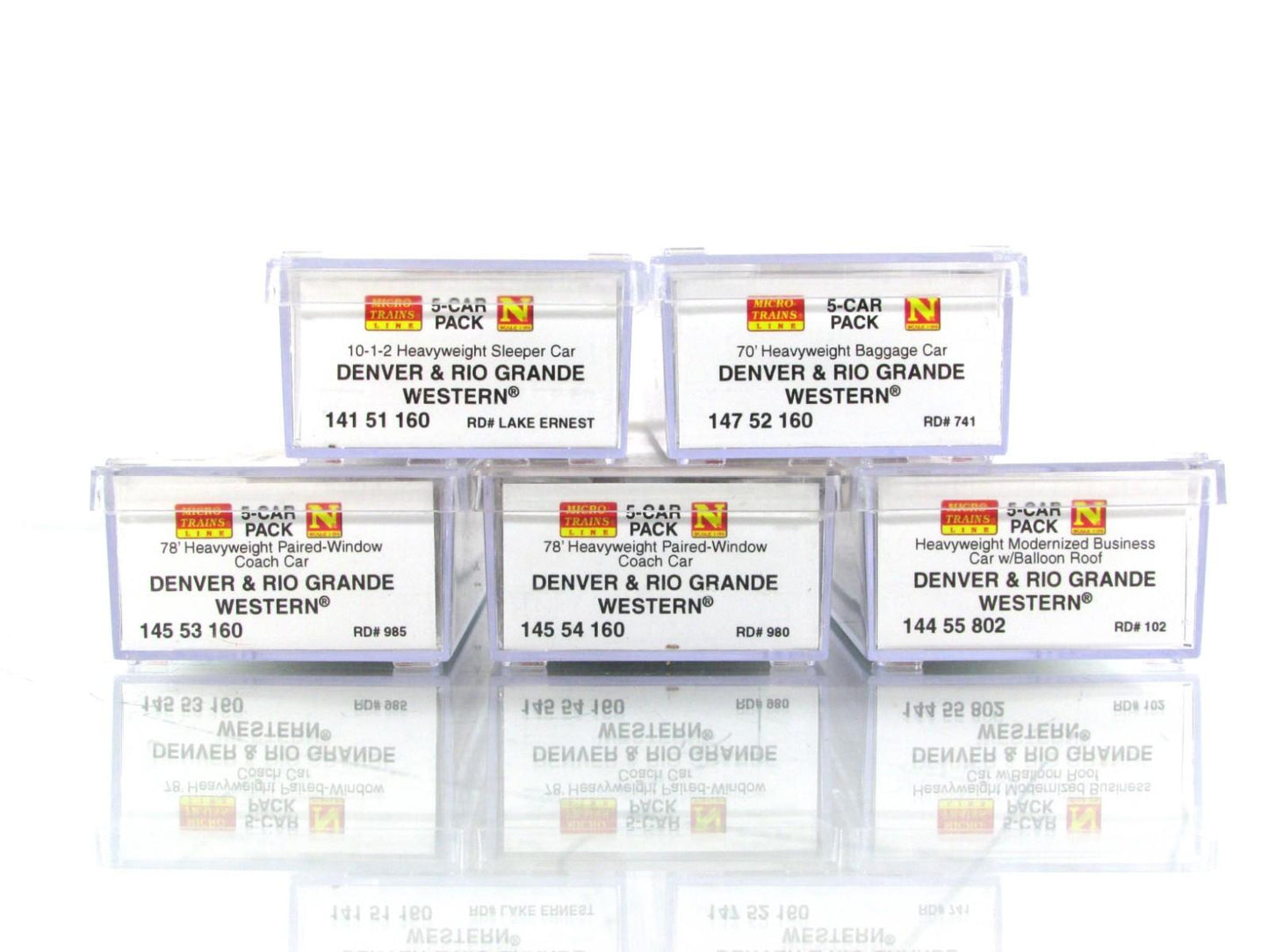 N Scale ***DENVER RIO GRANDE WESTERN*** Passenger 5-Pack - Micro Trains 99301730
