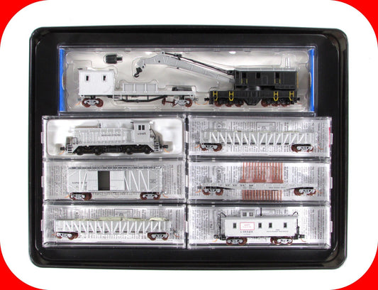 N Scale ***MOW WRECK RECOVERY SET*** SW9 and 7 cars - Micro Trains 99301110 RARE