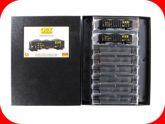 N Scale ***CSX*** 100-Ton 3-Bay Coal Hopper 8-Pack Set - Micro Trains 99300817