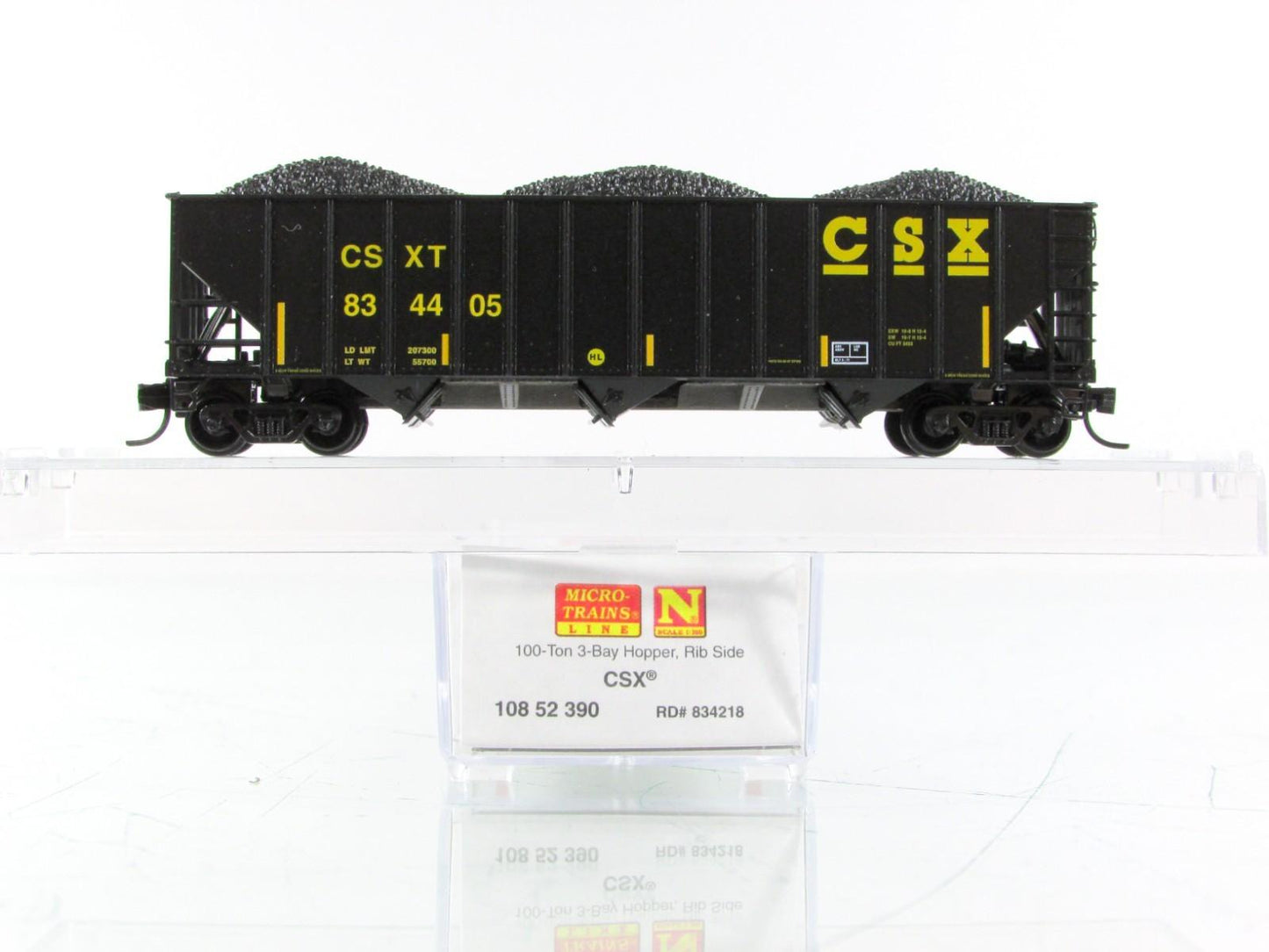 N Scale ***CSX*** 100-Ton 3-Bay Coal Hopper 8-Pack Set - Micro Trains 99300817