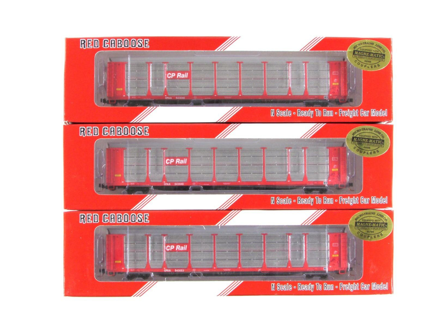 N Scale **CANADIAN PACIFIC** Bi-Level Auto Rack 3-Pack #4 - Red Caboose RM-19221