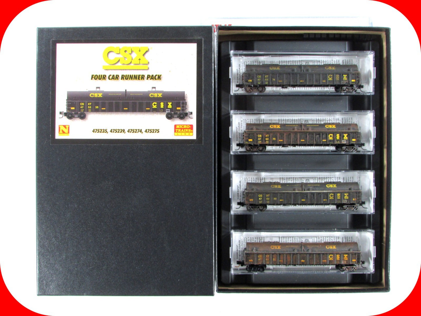 N Scale ***CSX*** Weathered Coil Steel Gondola 4-Pack ---- Micro Trains 99300173