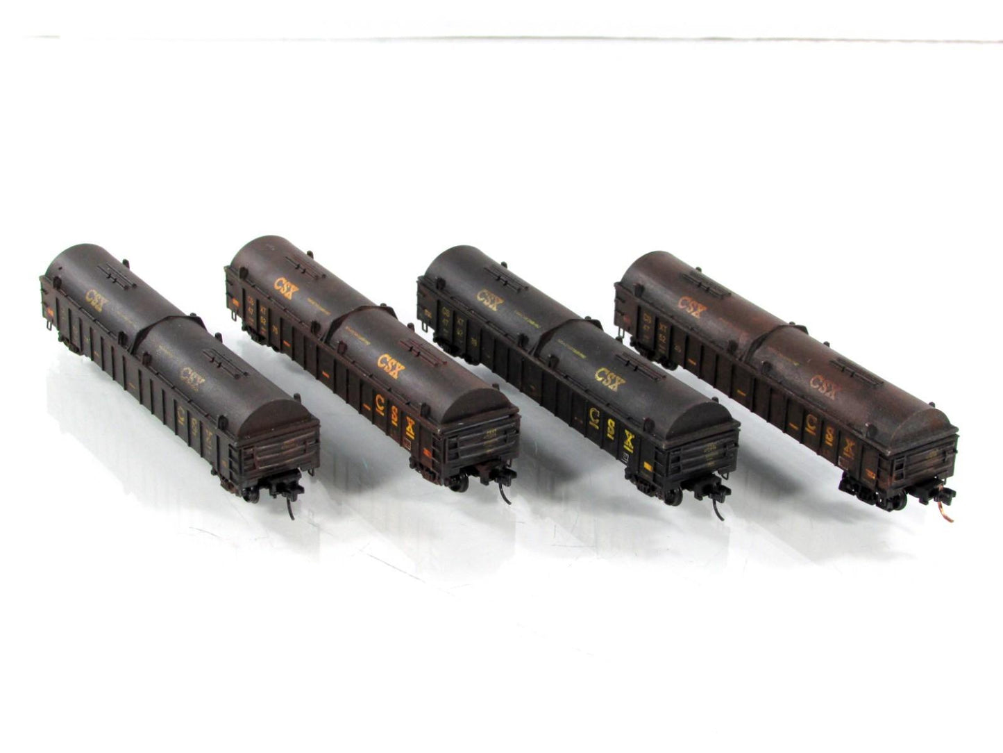 N Scale ***CSX*** Weathered Coil Steel Gondola 4-Pack ---- Micro Trains 99300173