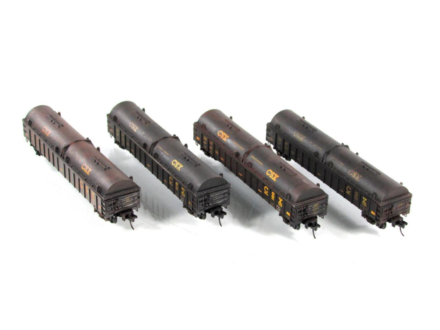 N Scale ***CSX*** Weathered Coil Steel Gondola 4-Pack ---- Micro Trains 99300173