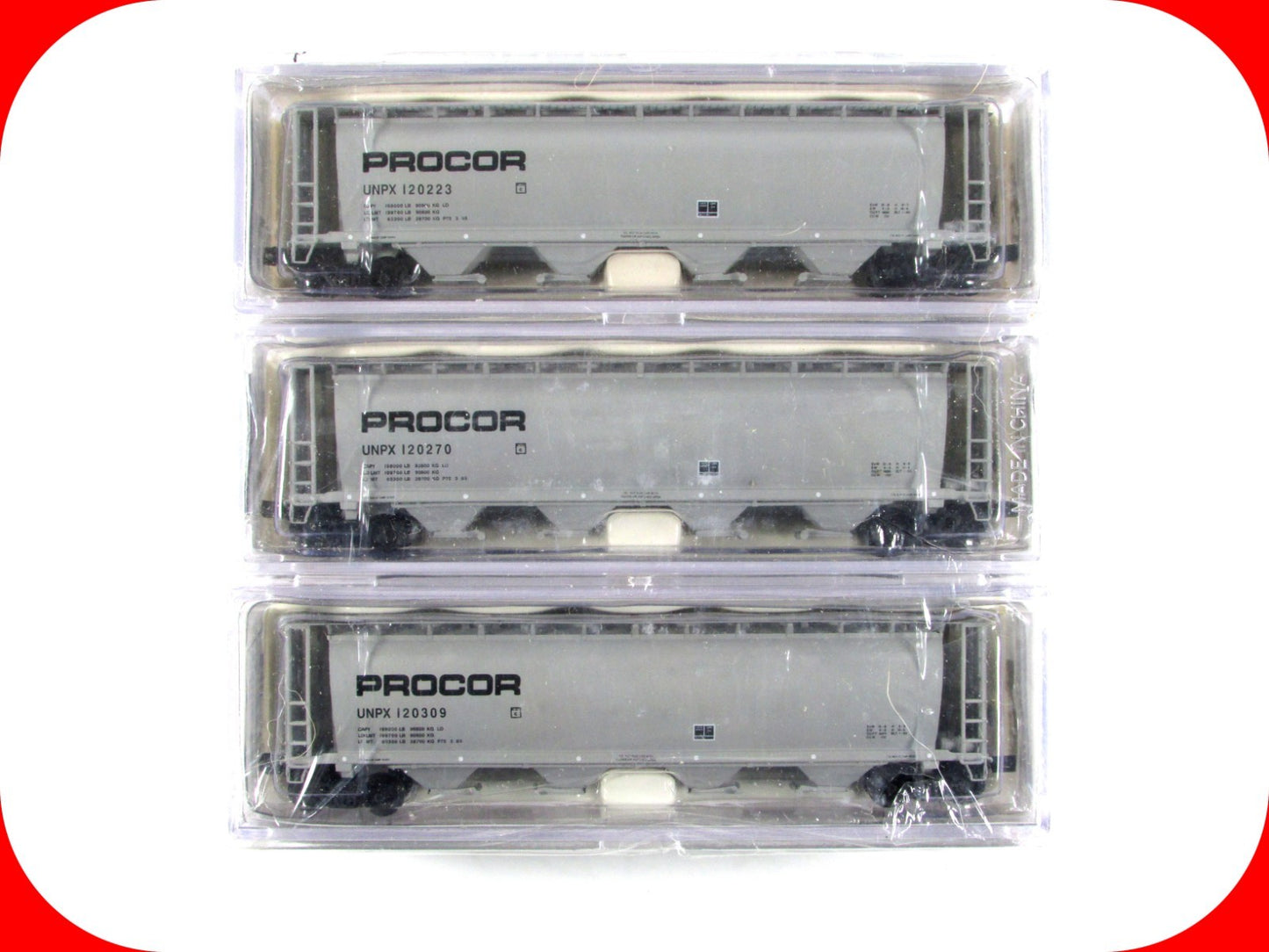 N Scale **PROCOR** Cylindrical Hopper 3-Set 1 - Intermountain PWRS Special *RARE
