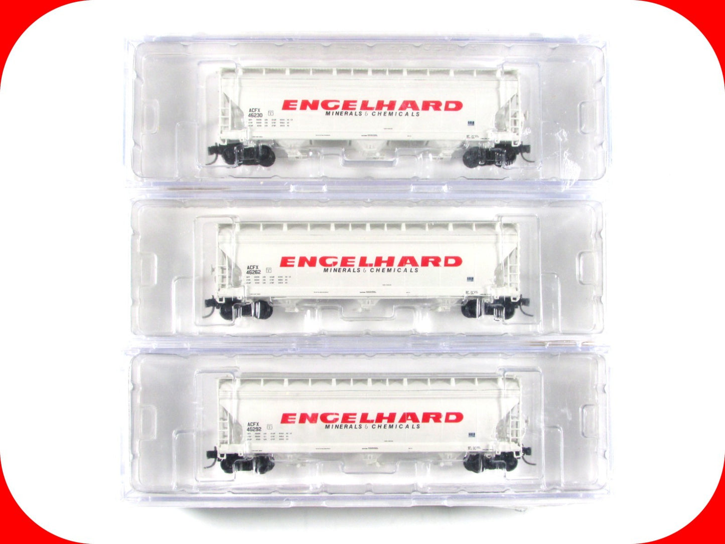 N Scale **ENGELHARD** Covered Hopper 3-Set #2 - Intermountain PWRS Special *RARE