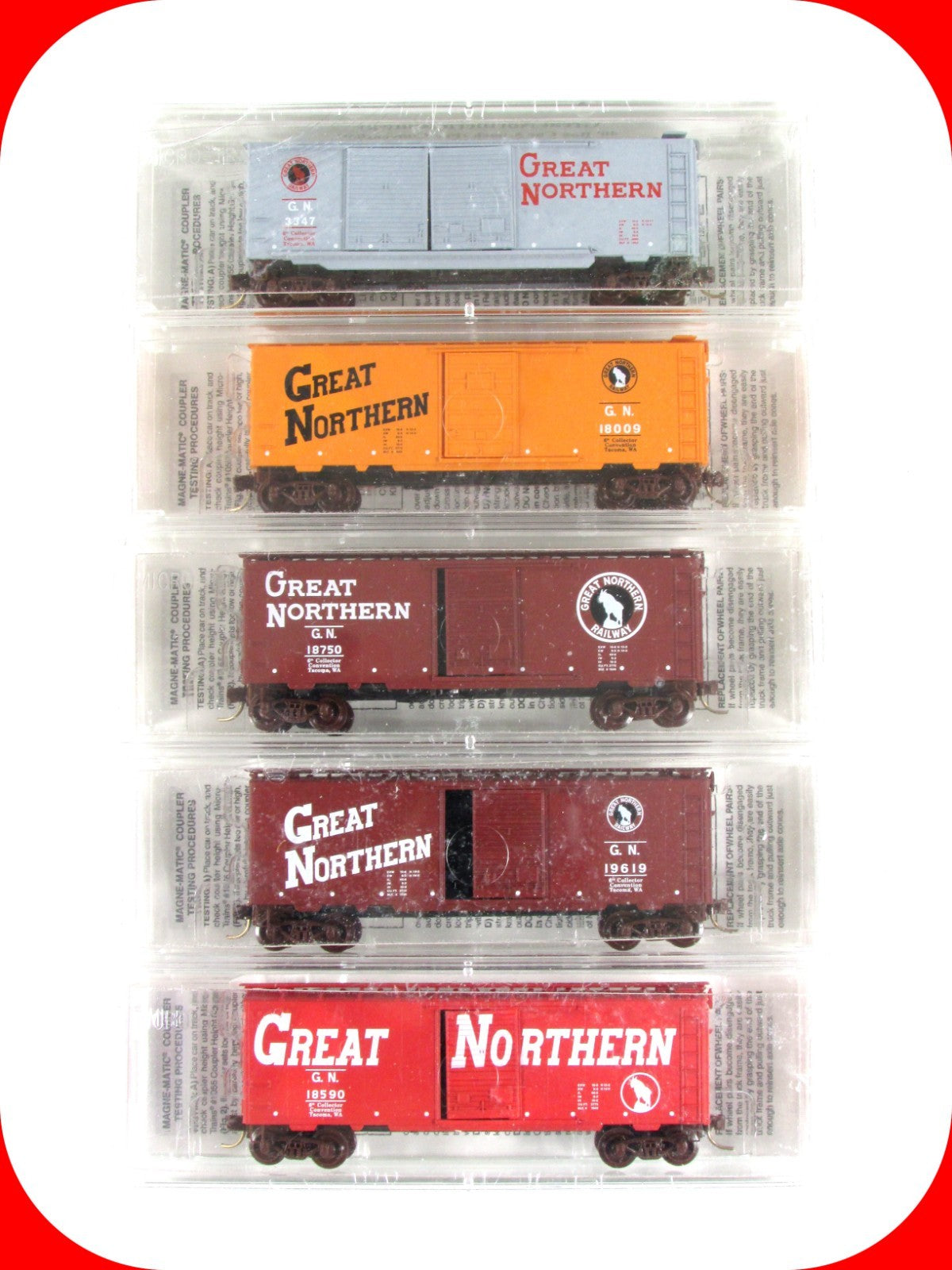 N Scale *GREAT NORTHERN* Box Car Pre-Convention 5-Pk -Micro Trains Special *RARE