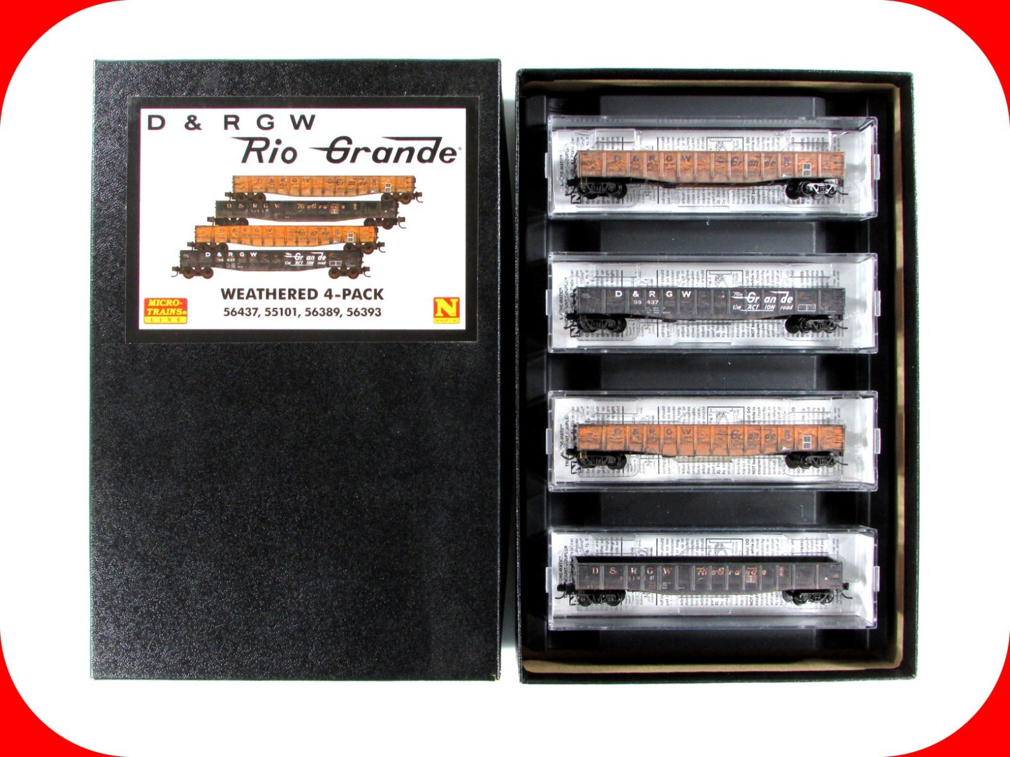 N Scale ***DENVER RIO GRANDE*** Weathered Gondola 4-Pack - Micro Trains 98305036