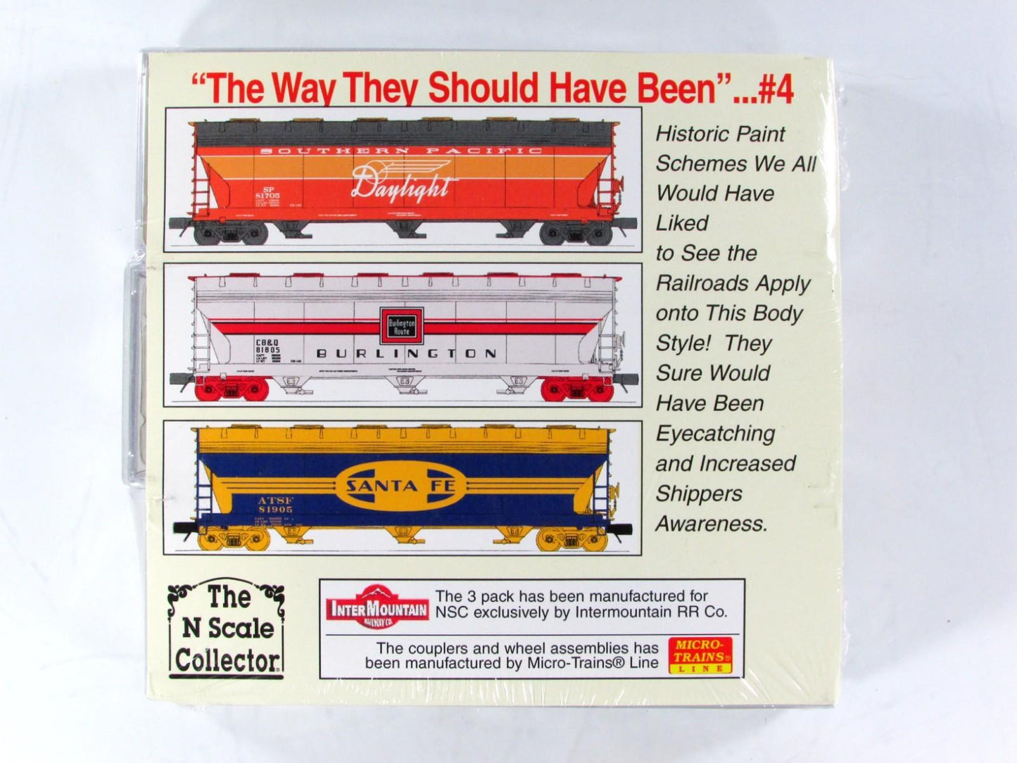 N Scale *SP CBQ ATSF* WAY THEY SHOULD HAVE BEEN Hopper Set 4 -Intermountain RARE