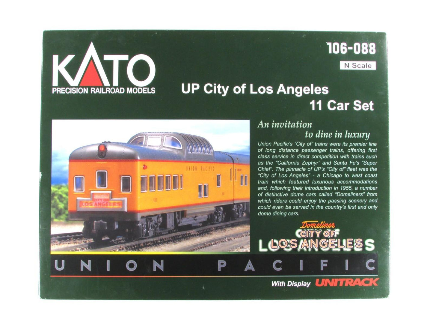 N Scale **UNION PACIFIC CITY of LOS ANGELES* 11-Car Passenger Set - Kato 106-088