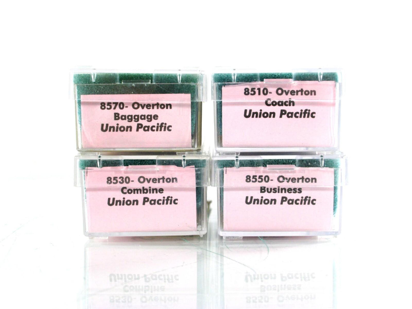 N Scale ***UNION PACIFIC*** Overton Passenger 4-Pack -- Roundhouse, Knuckle Cplr