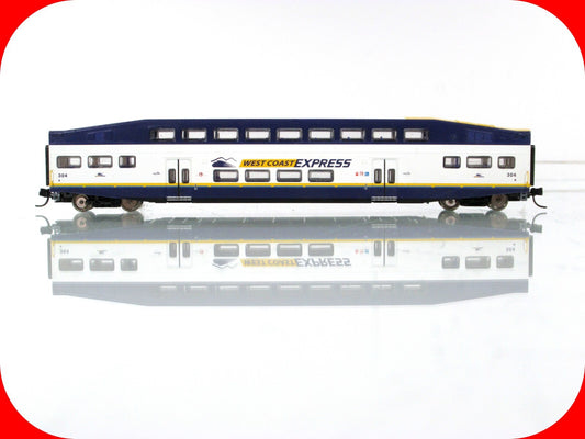 N Scale ***WEST COAST EXPRESS*** Bombardier Coach Car #304 ------- Athearn 10164