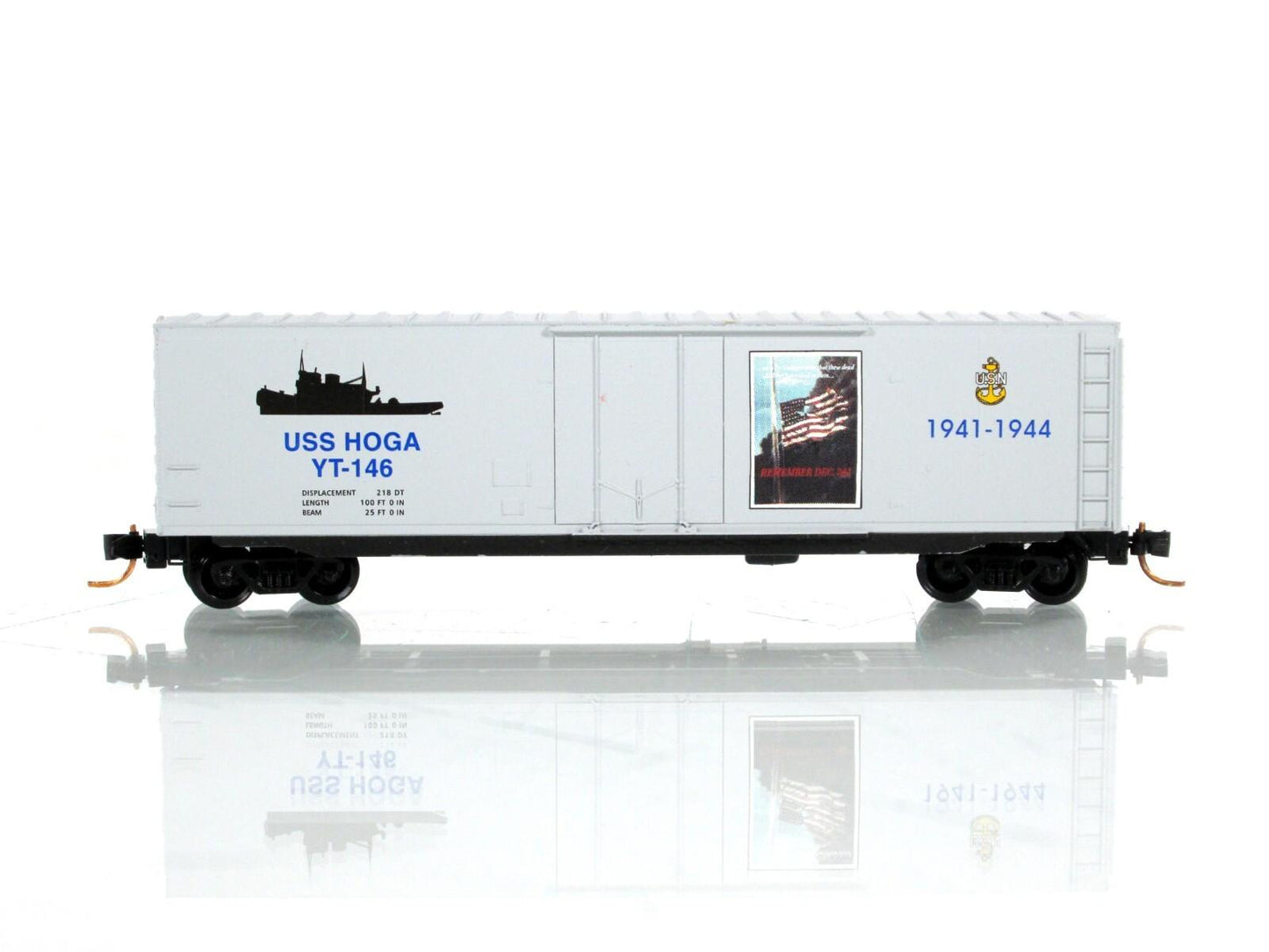 N Scale **PEARL HARBOR BATTLESHIP ROW** USS Hoga Box Car - Micro Trains 99321060