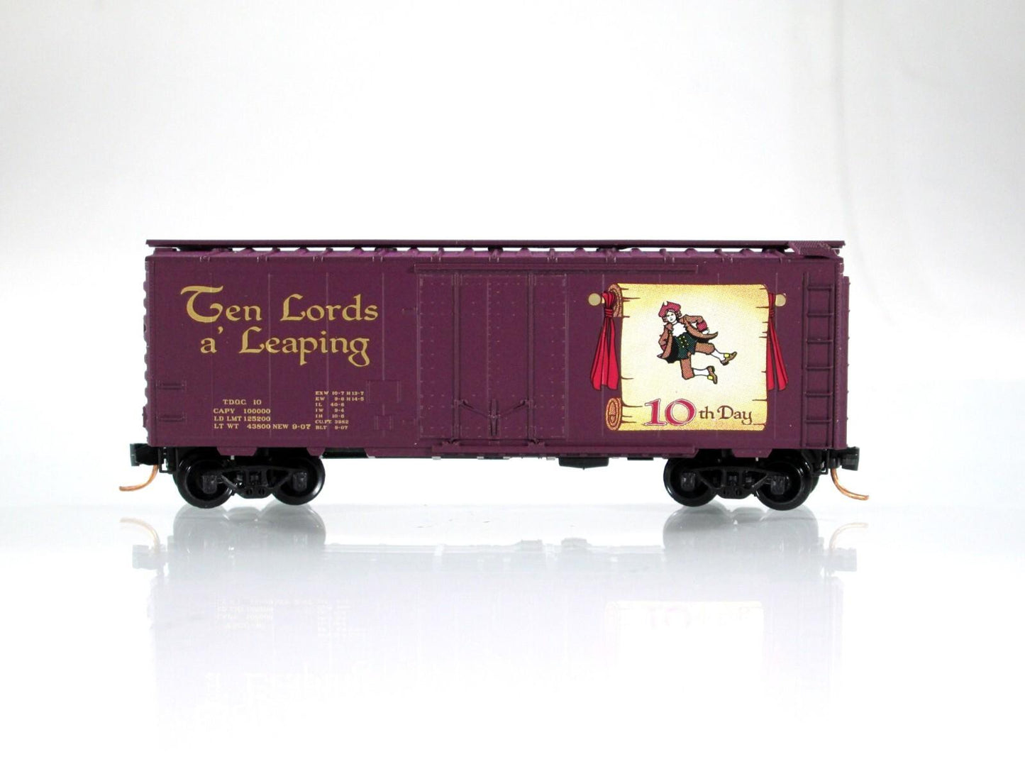 N Scale **TEN LORDS LEAPING** 12 Days Christmas Box Car -- Micro Trains 02100510