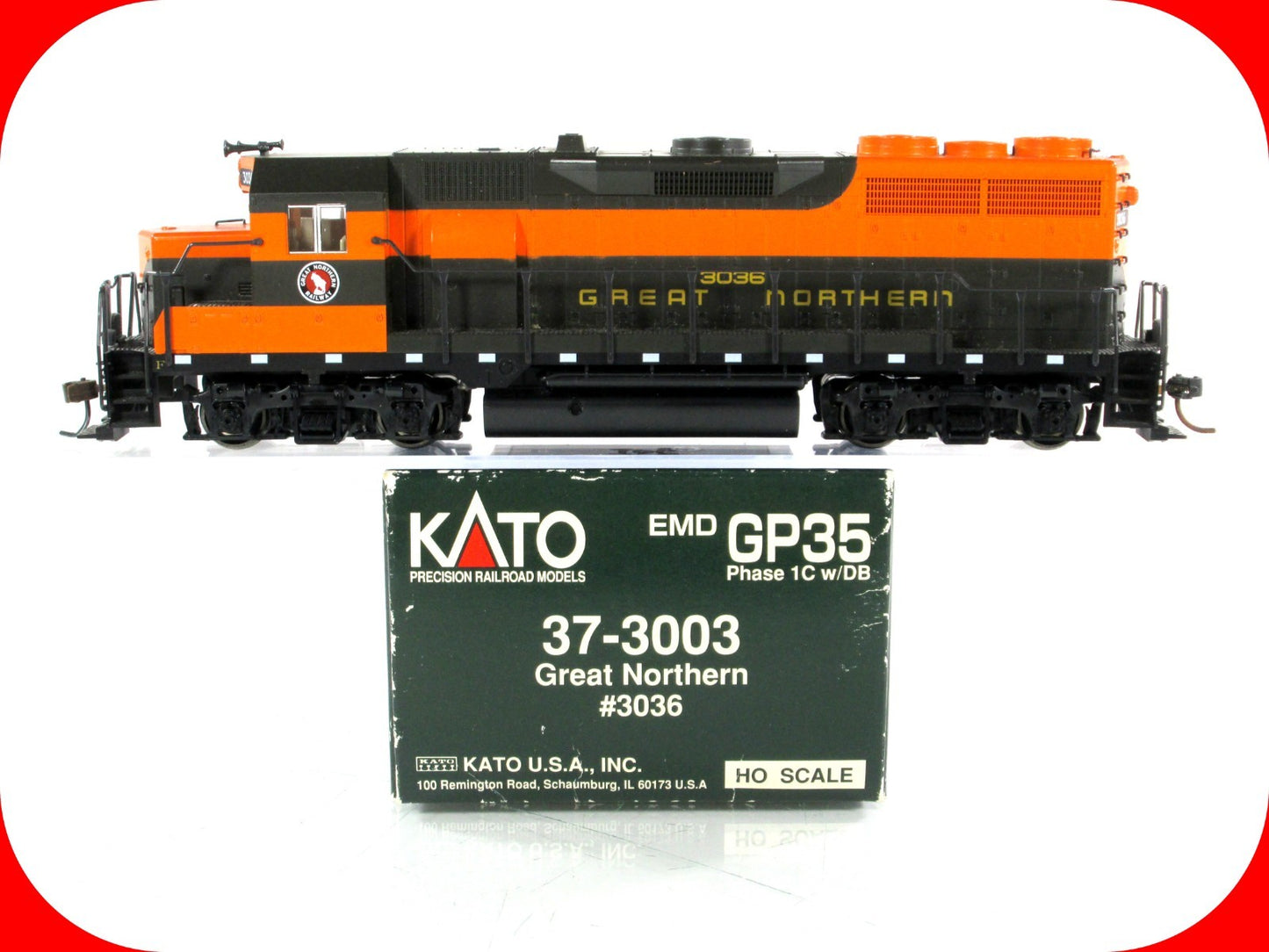HO Scale ***GREAT NORTHERN*** SD35 Phase 1, GN 3006 -- Kato 37-3003, DCC Ready