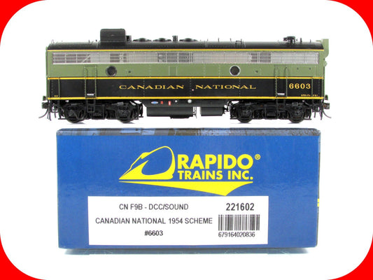 HO Scale ***CANADIAN NATIONAL*** F9B Locomotive #6603 - Rapido 221602, DCC Sound