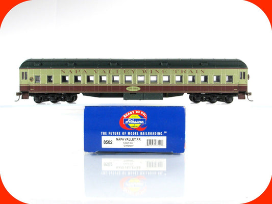 HO Scale **NAPA VALLEY** *Zinfandel* Coach, NVRR 1014 - Athearn 8502, Metal Whls