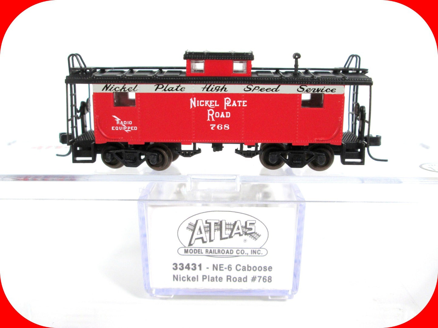 N Scale ***NICKEL PLATE ROAD*** NE-6 Cupola Caboose, NKP 768 - Atlas 33431 *RARE