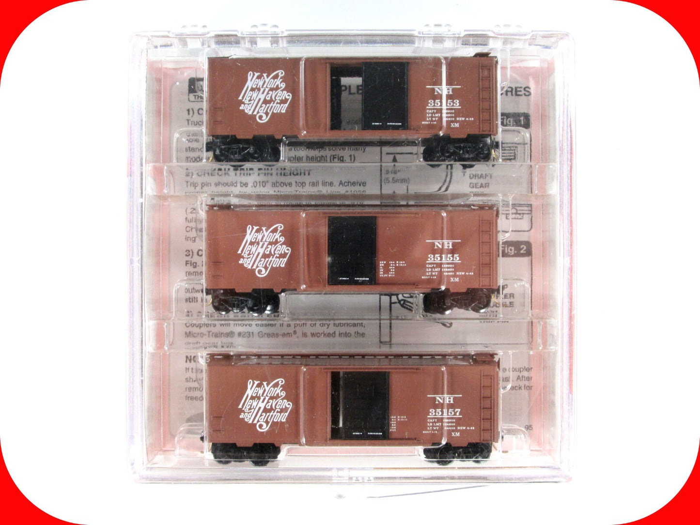 N Scale NEW YORK, NEW HAVEN, HARTFORD 40' Box Car 3-Pack -- Micro Trains 20029-2