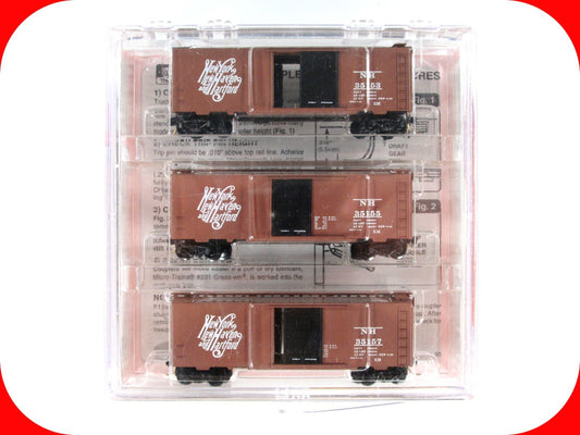 N Scale NEW YORK, NEW HAVEN, HARTFORD 40' Box Car 3-Pack -- Micro Trains 20029-2