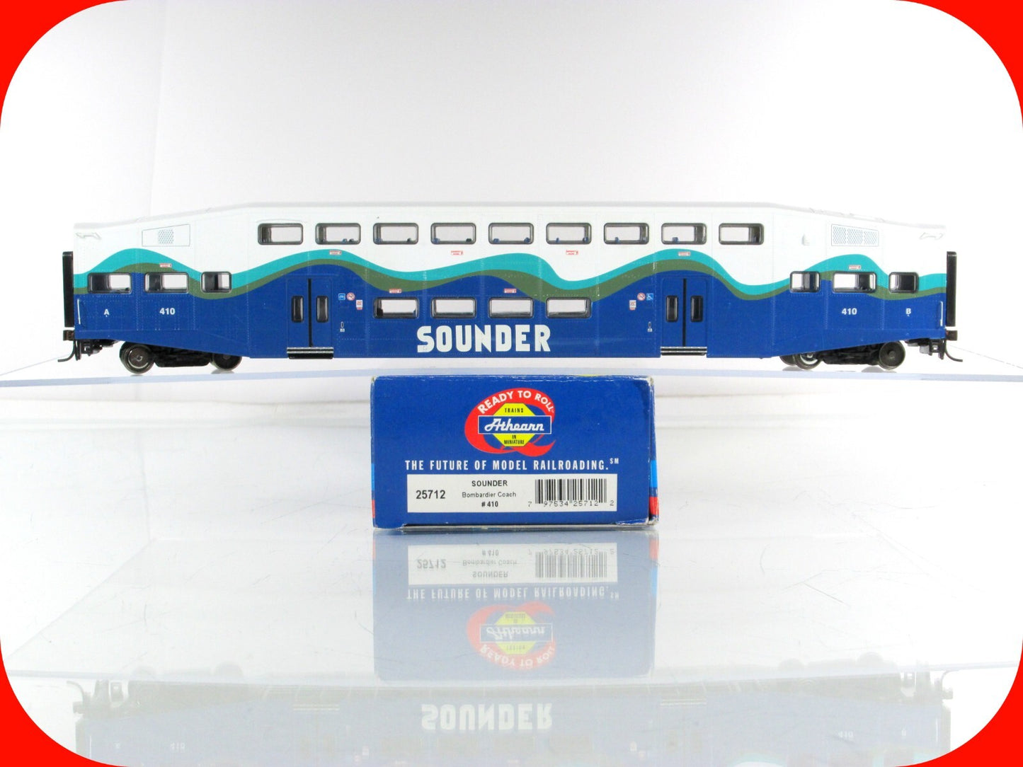 HO Scale ***SEATTLE SOUNDER*** Bombardier Commuter Coach #410 ---- Athearn 25712