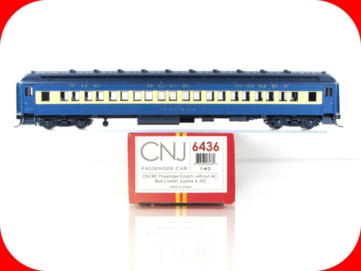 HO Scale ***CNJ BLUE COMET*** 80' Coach *HOLMES* ------- Broadway 6436, Lighted