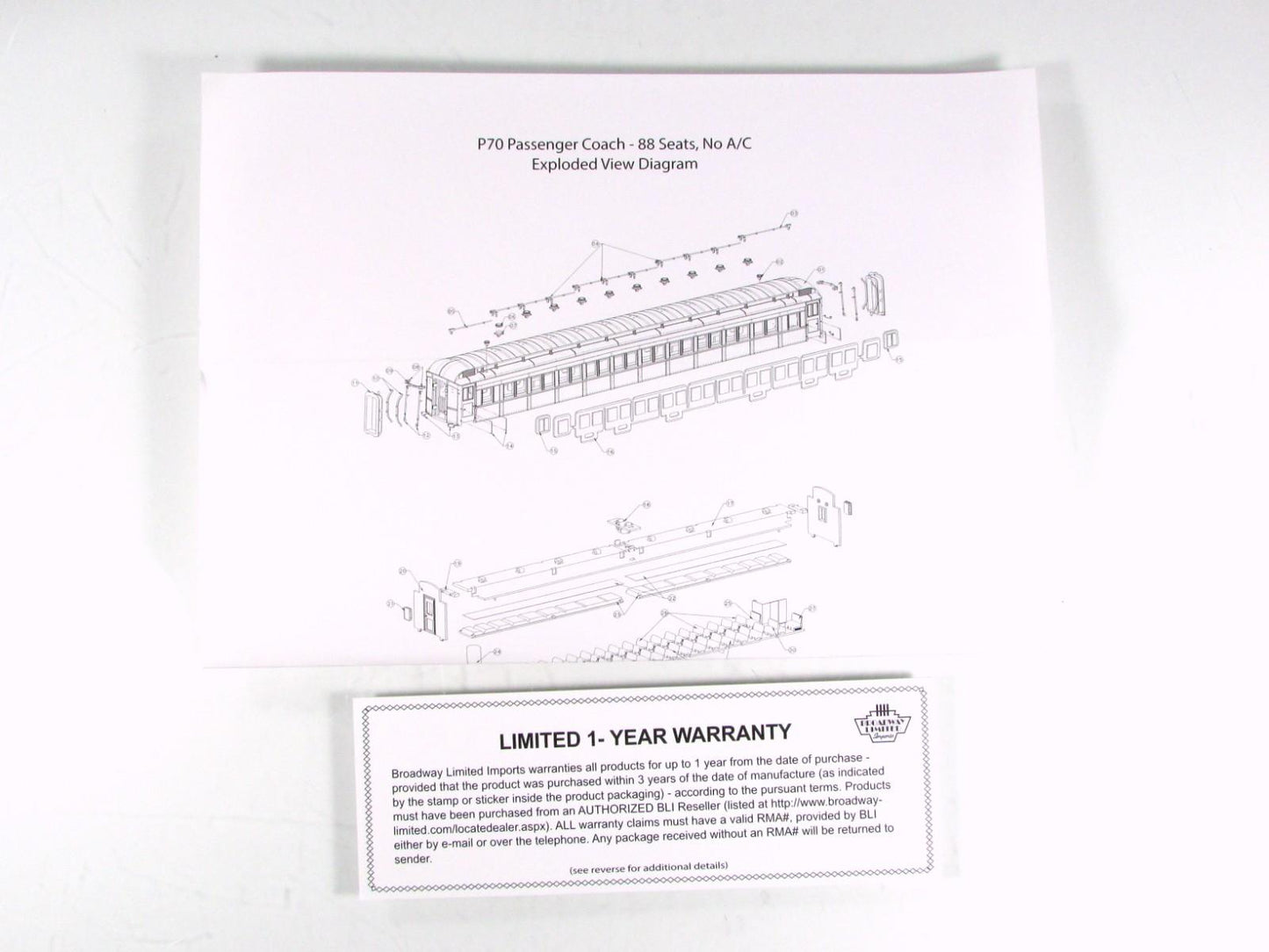 HO Scale ***CNJ BLUE COMET*** 80' Coach *HOLMES* ------- Broadway 6436, Lighted