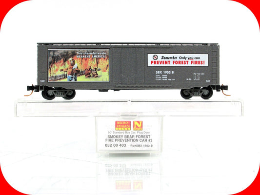 N Scale **SMOKEY BEAR** Fire Prevention Car 3, SBX 1953B - Micro Trains 03200403