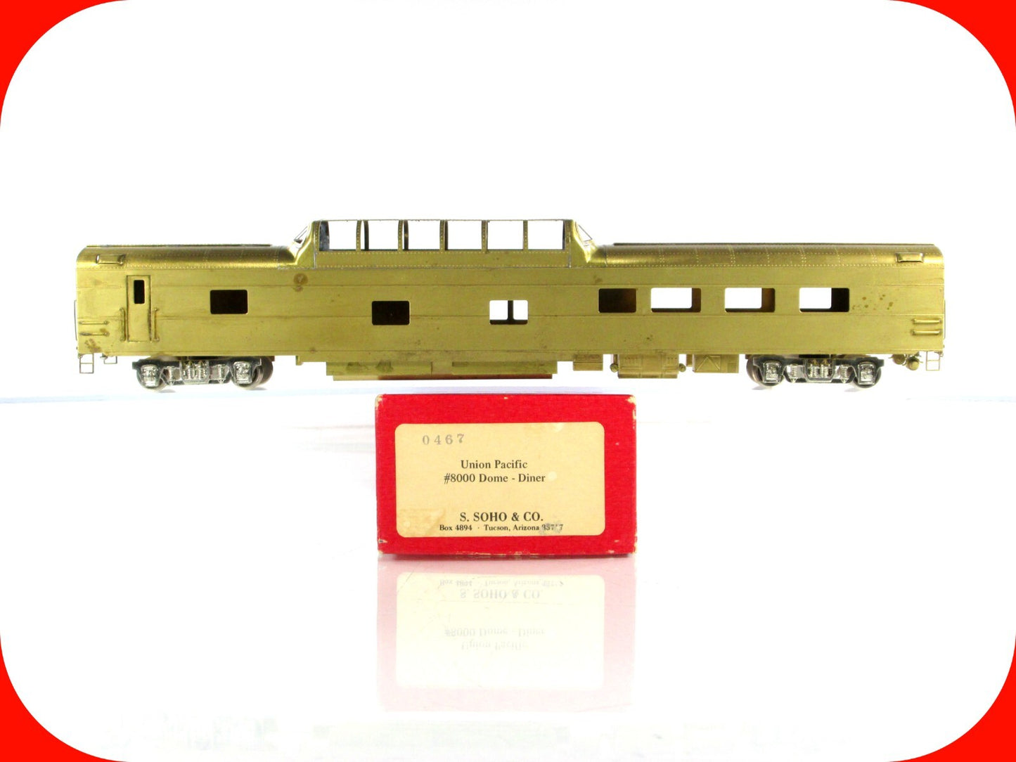 HO Scale BRASS ***UNION PACIFIC*** Dome-Chair Passenger Car #8000 - Soho 0467