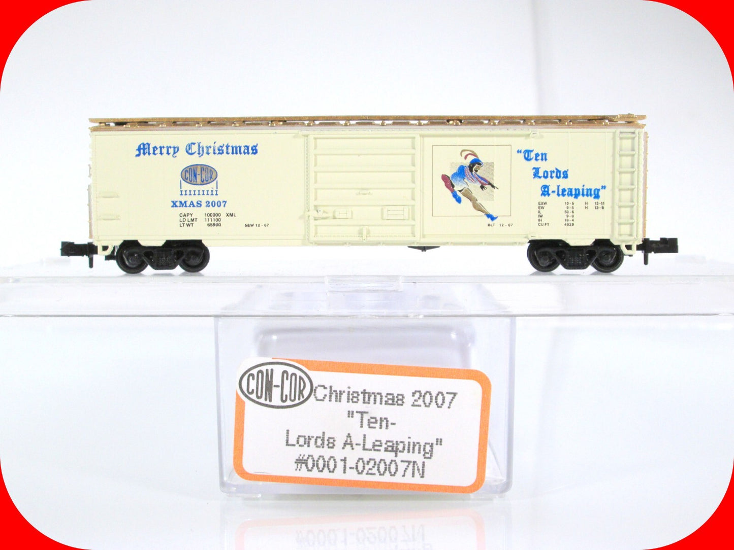 N Scale 12 Days Christmas **TEN LORDS A-LEAPING** Box Car - Con-Cor 02007N *RARE