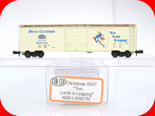 N Scale 12 Days Christmas **TEN LORDS A-LEAPING** Box Car - Con-Cor 02007N *RARE