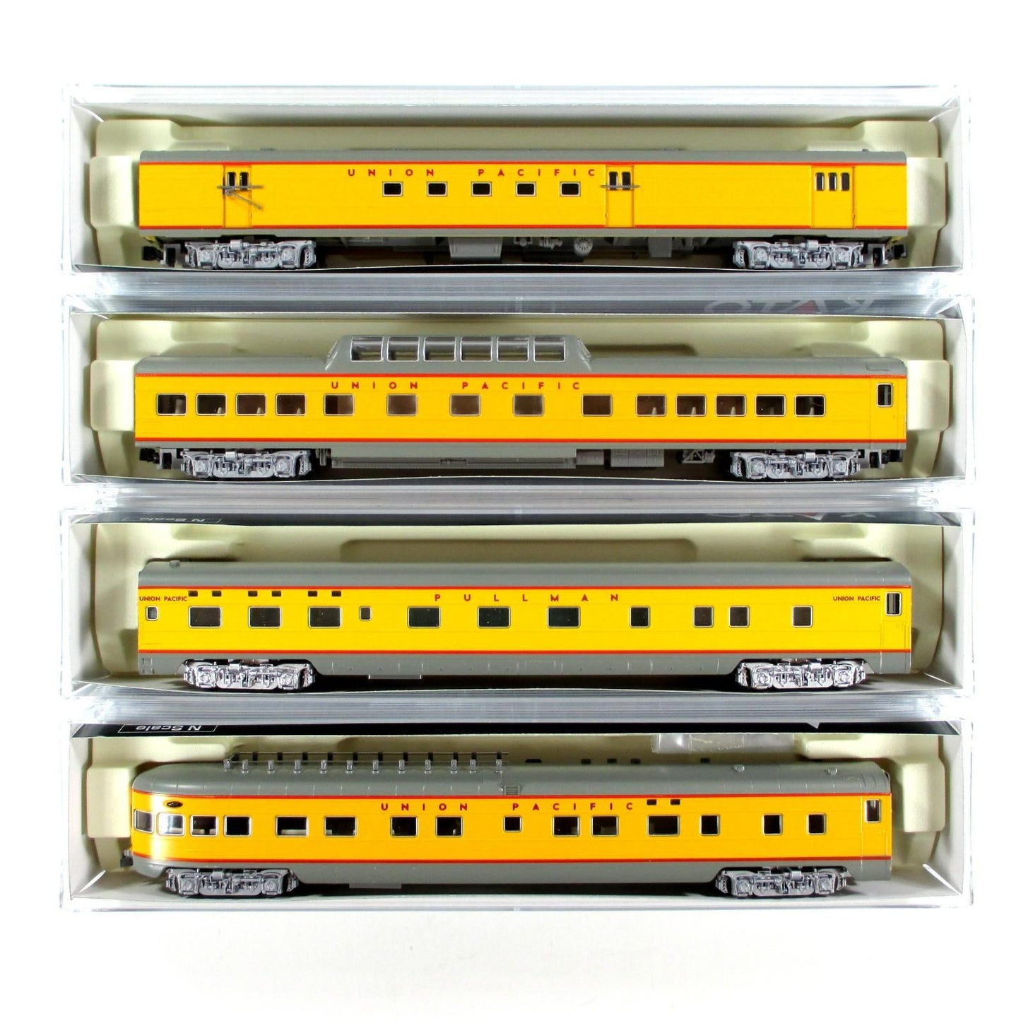 N Scale ***UNION PACIFIC** Smoothside Passenger Car 4-Pack Set B - Kato 106-1055