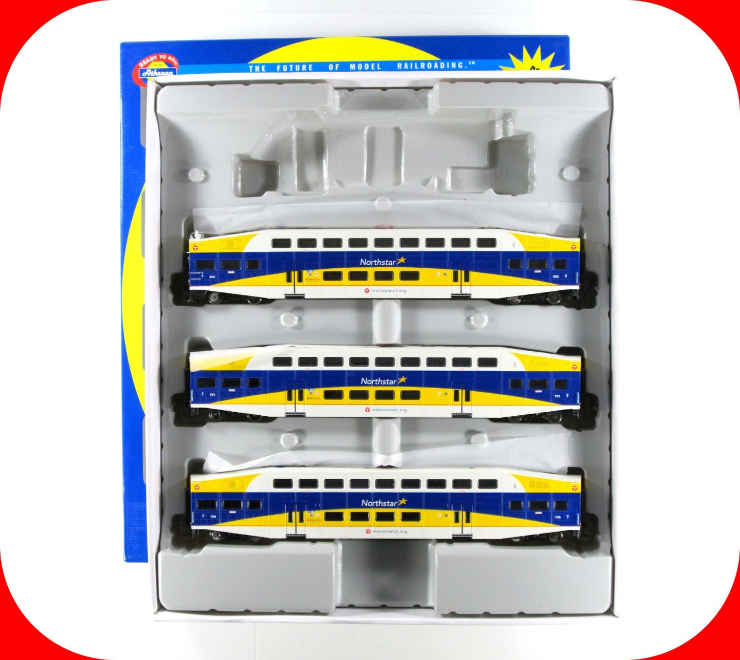 HO Scale ***NORTHSTAR*** Bombardier Passenger Set #602, 701, 709 - Athearn 25993