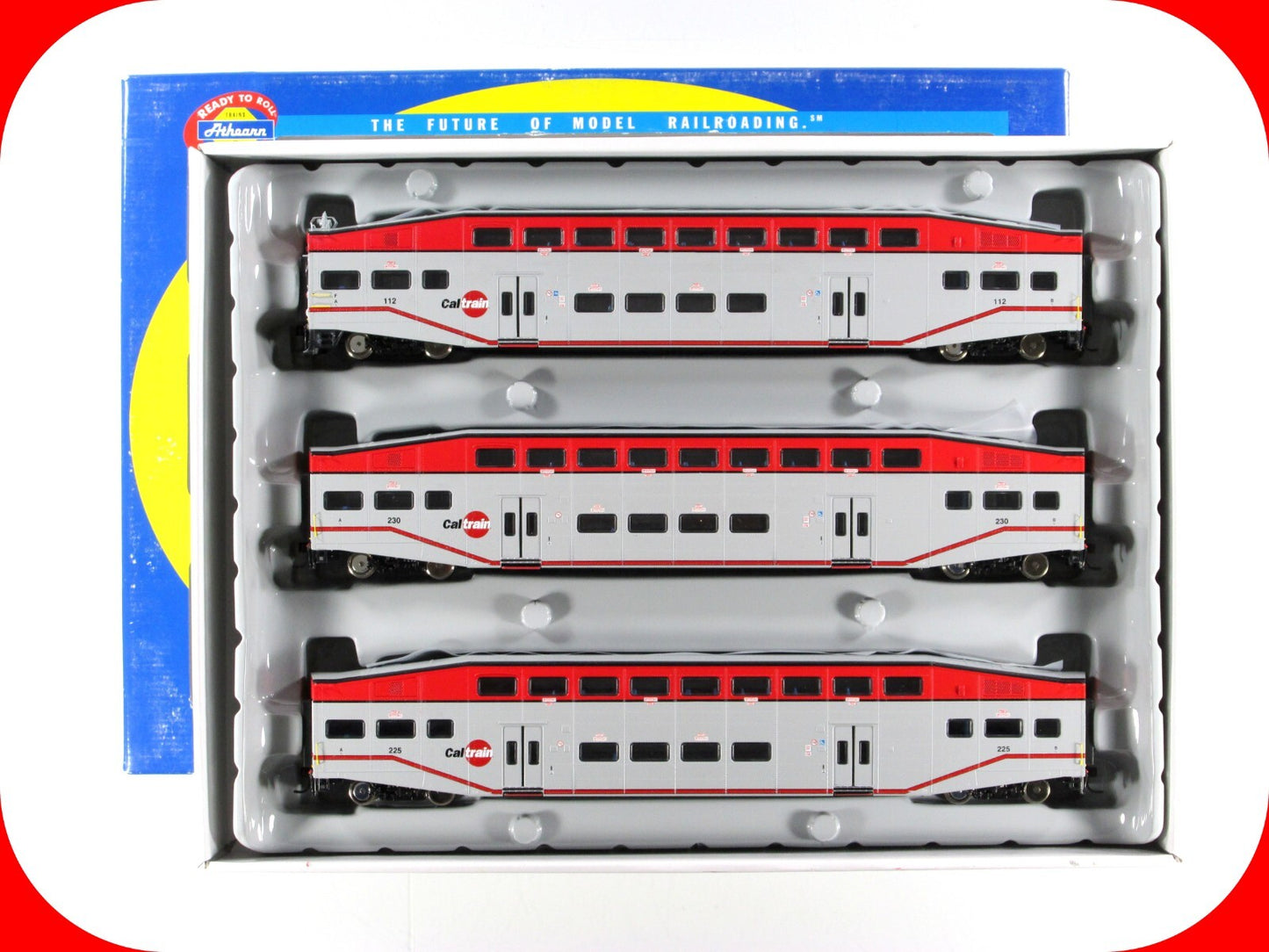 HO Scale ***CALTRAIN*** Bombardier Passenger Set #112, 225, 230 -- Athearn 25909