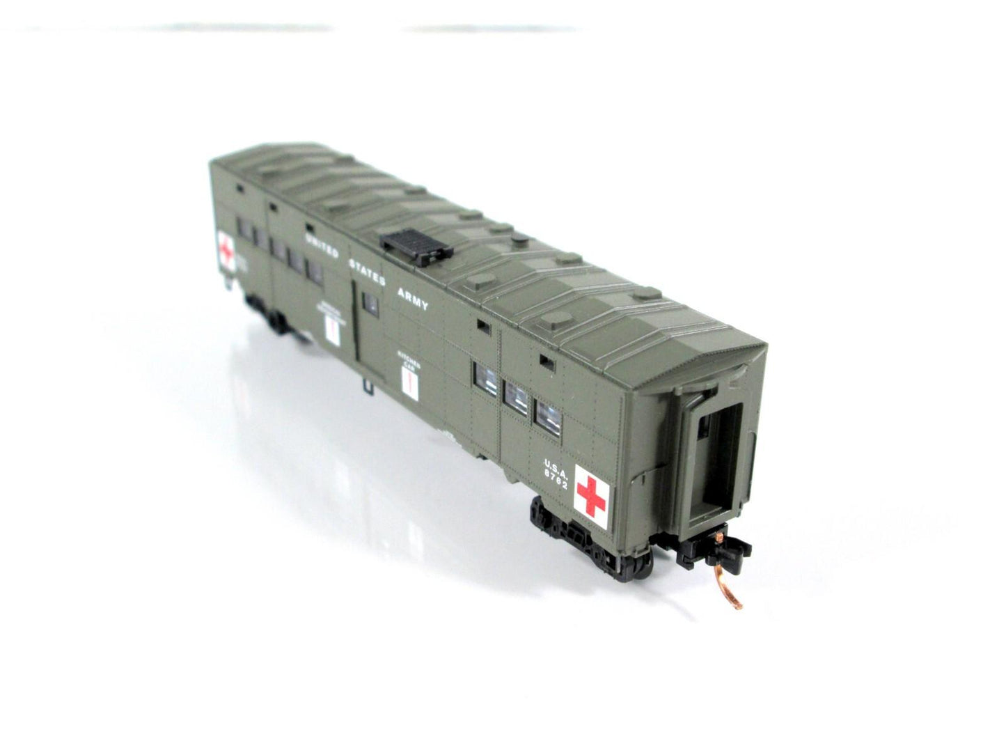 N Scale ***WWII Army Troop Kitchen-Hospital*** Car #8762 --- Micro Trains 118020