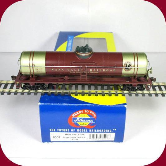 HO Scale ***NAPA VALLEY** Railroad Wine Train Tank Car, NVRR-1299 - Athearn 8507