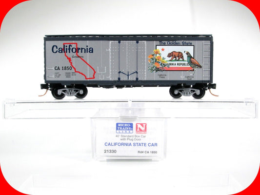 N Scale ***CALIFORNIA*** Golden State 40' Box Car, CA 1850 -- Micro Trains 21330