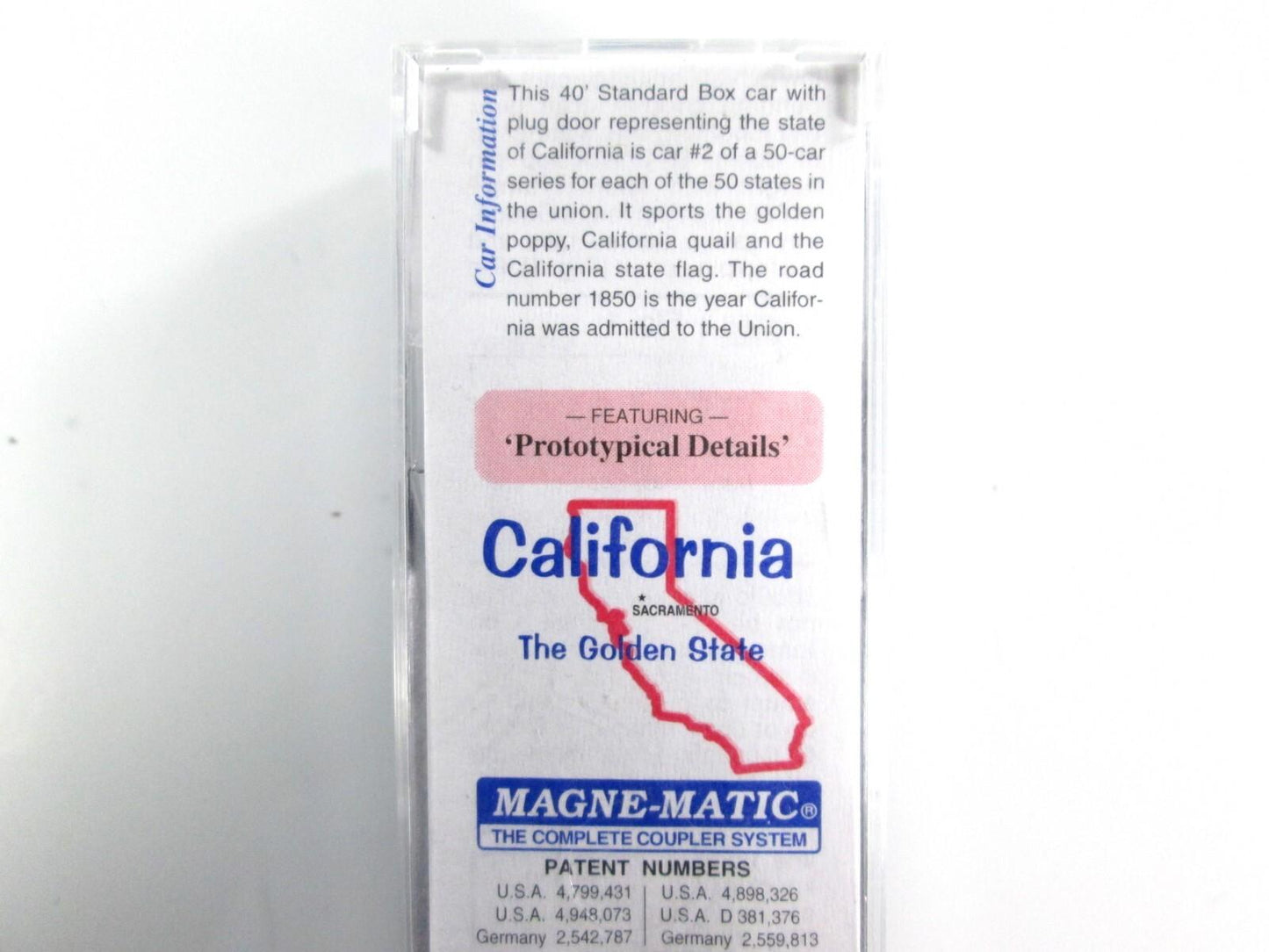 N Scale ***CALIFORNIA*** Golden State 40' Box Car, CA 1850 -- Micro Trains 21330