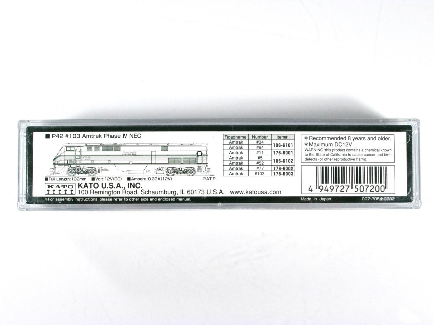 N Scale ***AMTRAK*** P42 Phase IV NEC #103 - Kato 176-6003, DCC Rdy, **Read Desc