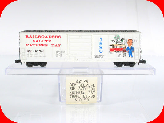 N Scale ***HAPPY FATHER'S DAY*** 50' Box Car - BBFD 61790 - Bev-Bel 2174 **RARE*