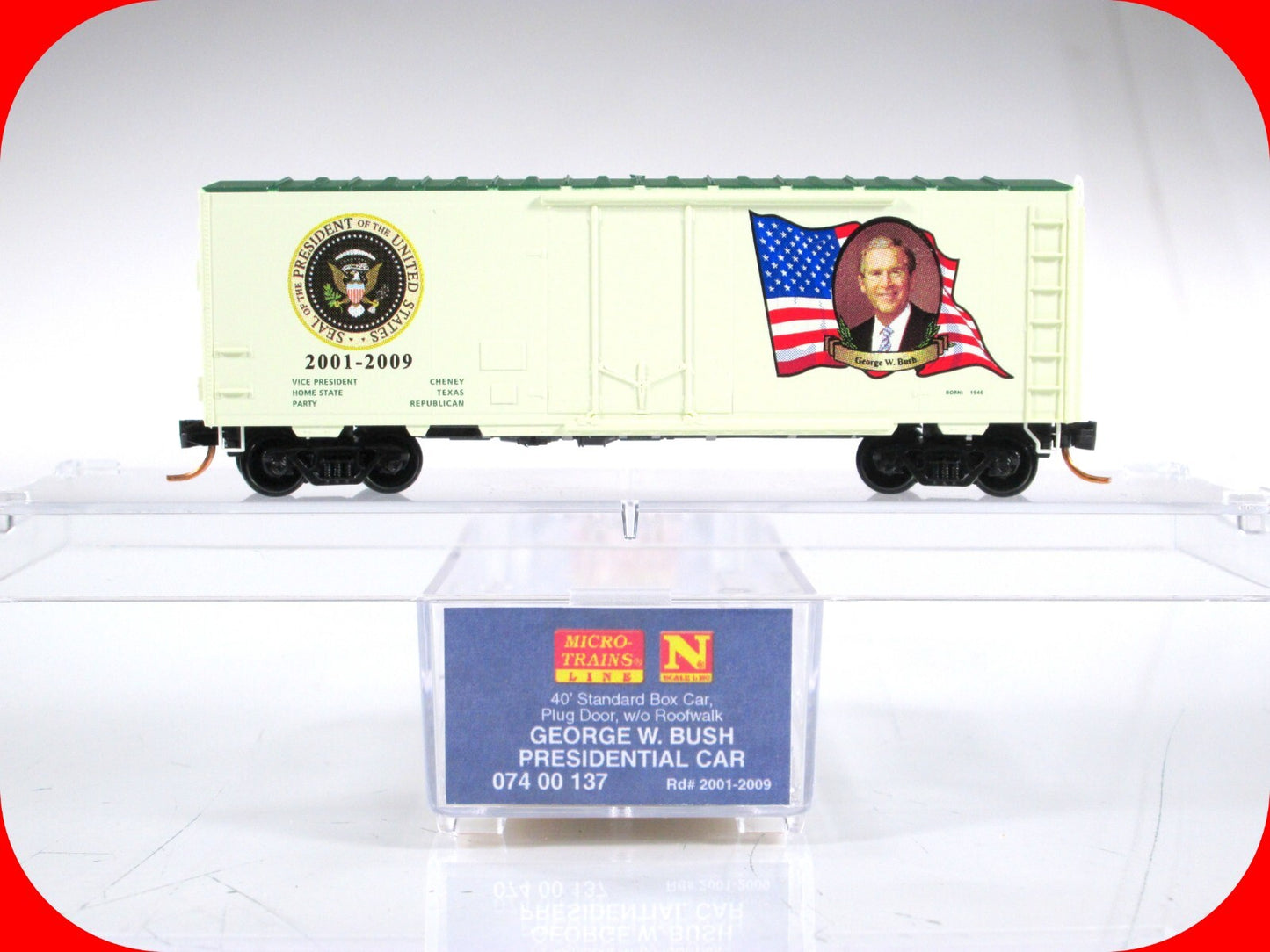 N Scale ***GEORGE W BUSH*** Presidential Box Car - Micro Trains 07400128 **RARE*